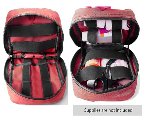 Carlebben EMT Pouch MOLLE Ifak Pouch Tactical MOLLE Medical First Aid Kit Utility Pouch - color: Red