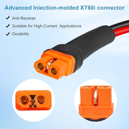 10AWG 5FT Solar to XT60i Extension Cable 3 6 10 35 50 75 100FT Heavy Duty Adapter Cable Connector XT60i Wire for Portable Power Station, Solar Panel, RV, Battery - size: 5FT