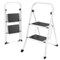 HBTower Step Ladder Folding Step Stool for Adults with Anti-Slip Pedal,330 lbs Capacity for Kitchen, Home,White - size: 2 Step Ladder
