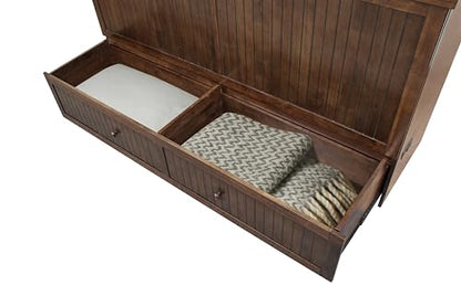 Mega Solutions Murphybedz Tuscany Murphy Cabinet Chest Bed with Charging Station 6 Inch (Tobacco, King) - color: Tobacco, size: King (U.S. Standard)