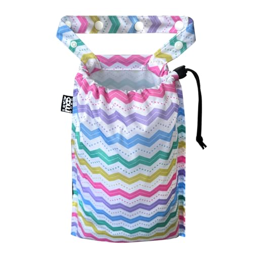 Cute Hanging Car Trash Garbage Bag 100% Leakproof Waterproof Multipurpose for Car Back Front Seat Console with Hanging Strap (Colorful Ripple) - color: Colorful Ripple