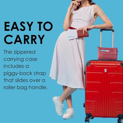 SAGEFINDS Airplane Travel Blanket | Compact Throw Blanket for Camping and Hiking | Converts into a Pillow | Travel Gift | Soft Jersey Knit | Fits in Backpack | Attaches to Luggage | Travel Essential - color: Red