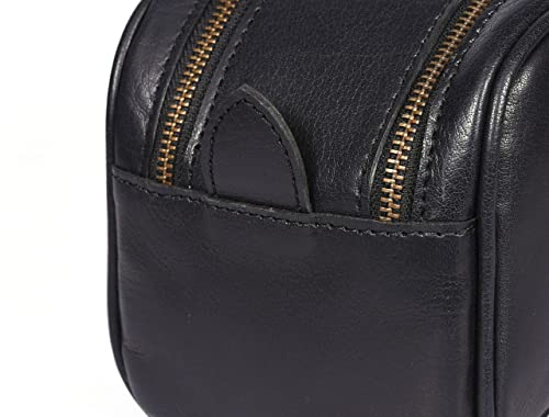 Leather Toiletry Travel Pouch Leather Waterproof Dopp Kit By Aaron Leather Goods - color: Carob