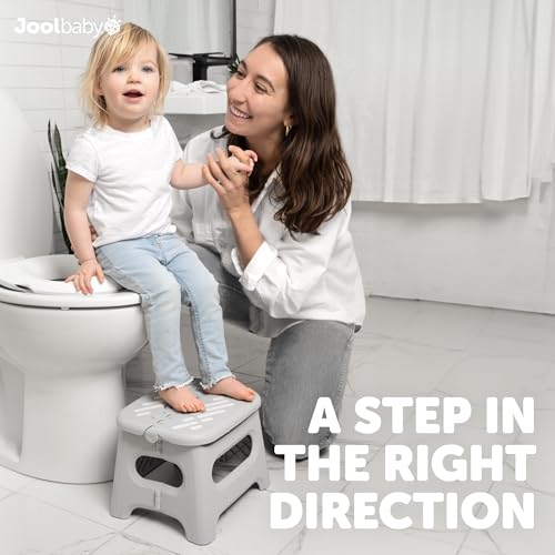Lock 'n Step 8.6” Folding Step Stool for Toddler Potty Training, Holds Adults up to 200 lbs – Safety Lock Prevents Pinching - Jool Baby | Slip-Resistant Surface for Toddlers & Adults – Holds Up to 200 lbs