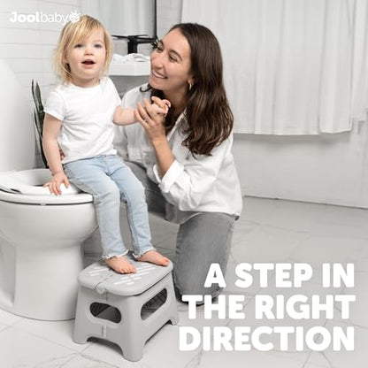 Lock 'n Step 8.6” Folding Step Stool for Toddler Potty Training, Holds Adults up to 200 lbs – Safety Lock Prevents Pinching - Jool Baby | Slip-Resistant Surface for Toddlers & Adults – Holds Up to 200 lbs