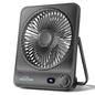 WHATOOK Large Travel Desk Fan: 10000mAh Battery 40 Hours Runtime Silent Rechargeable Fans, Quite Personal Portable Fan for Camping Bedroom Office Small Desktop fan (8.3 * 7.1inch Black) (Black) - color: Black