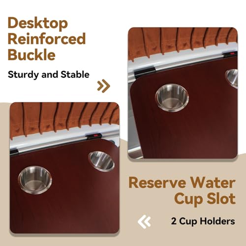 Multifunctional RV Folding Wall Table with Detachable Sink & Cup Holder - Space-Saving Wall-Mounted Desk for Camping, Picnic & Home Use (Red) - color: Red