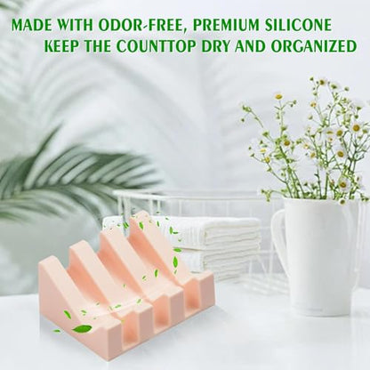 Soap Dish Holder for Shower with Suction Cup, Silicone Soap Holder & Saver Self-Draining Bar Soap Dish Keeps Soap Dry for Bathroom, Kitchen, Bathtub (N-Pink - 3 Pack) - color: N-pink - 3 Pack