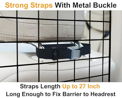 Dog Car Barrier for SUVs, Van, Vehicles, Adjustable Large Pet Barriers, Universal Fit Heavy-Duty Wire Mesh Dog Guard, Pet Divider Gate for Truck Cargo Area, Safety Car Divider, 63.4 Inches - size: 63.4 Inch