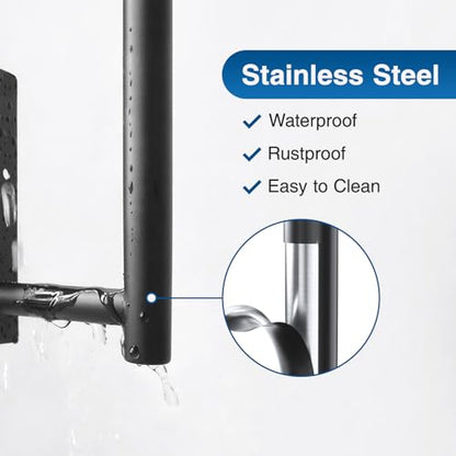 Paper Towel Holder - Self-Adhesive or Drilling, Matte Black Wall Mounted Rack - SUS304 Stainless Steel Kitchen Roll Dispenser Under Cabinet - color: Black