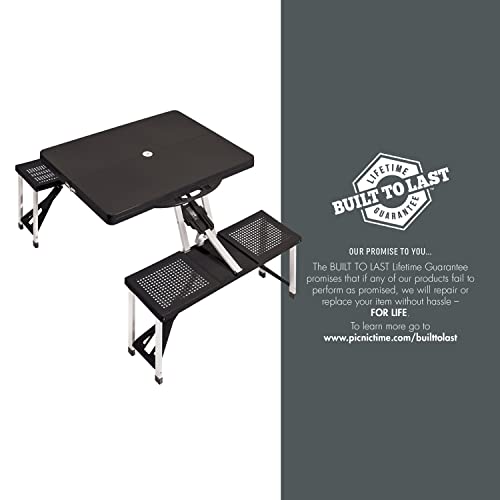 NHL Pittsburgh Penguins Portable Folding Picnic Table with Seating for 4 - color: Black