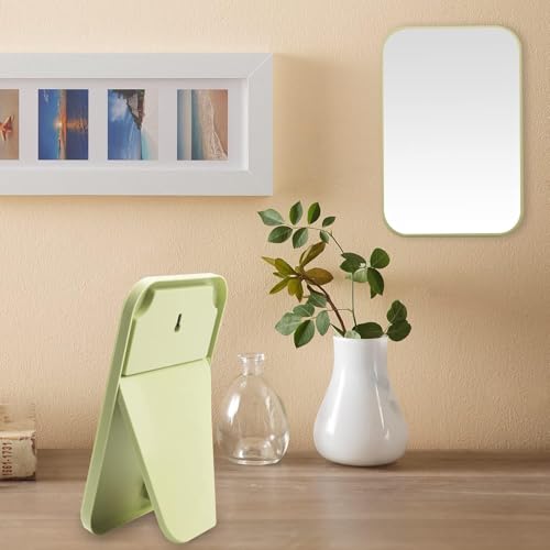 8-Inch Desktop Pink Princess Mirror, Table Desk Wall Hanging Dual-Purpose Square Mirror - color: Pink