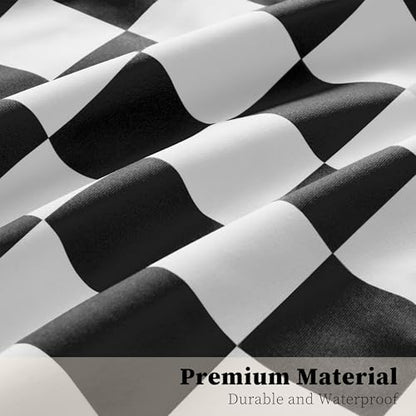 Ohocut Checkered 2 Pcs Large Travel Laundry Bags for Dirty Clothes, Aesthetic Trendy Waterproof Washable Laundry Bag with Handle for Travel, Gym, Swimming Pool Black and White - color: Black