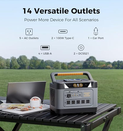 UDPOWER S1200 1190Wh Solar Generator Kit with 120W Panel, 1200W Power Station, for Home Backup RV Outdoor, Emergency Power Backup - style: Bundle(S1200+SP120W)