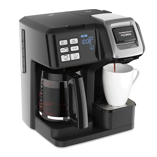 Hamilton Beach FlexBrew Trio 2-Way Coffee Maker, Compatible with K-Cup Pods or Grounds, Combo, Single Serve & Full 12c Pot, Black - color: Black
