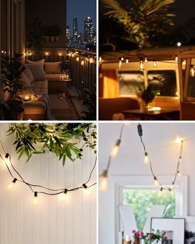 BRIMAX 10FT Outdoor String Lights with 10 Bulbs,ST38 1W Plastic LED Edison Bulbs, Shatterproof, Waterproof String Lights, Perfect for Bistro, Pergola, Backyard and Garden - style: 10FT 10 lights