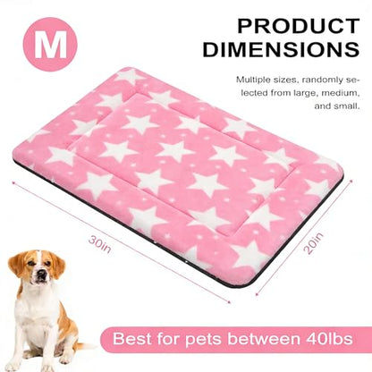 Dog Bed Mat, Reversible Crate Pad & Durable Dog Bed - Machine Washable Kennel Mat with Ultra Soft for Medium Dogs (Big&Small Stars Pink, 30" L*20" W*1.5" Th) - color: Big&Small Stars Pink, size: 30"L*20"W*1.5"Th