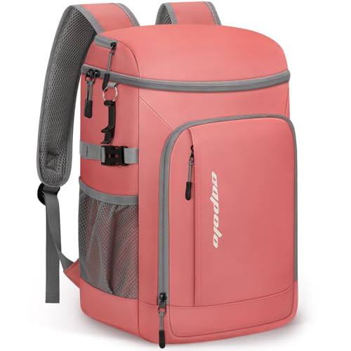 Capolo 36/45 Cans Cooler Backpack Insulated Waterproof for Women Men Lunch Backpack Coolers Leak Proof Soft Cooler Bags - color: Leather Coral, size: 36 Cans