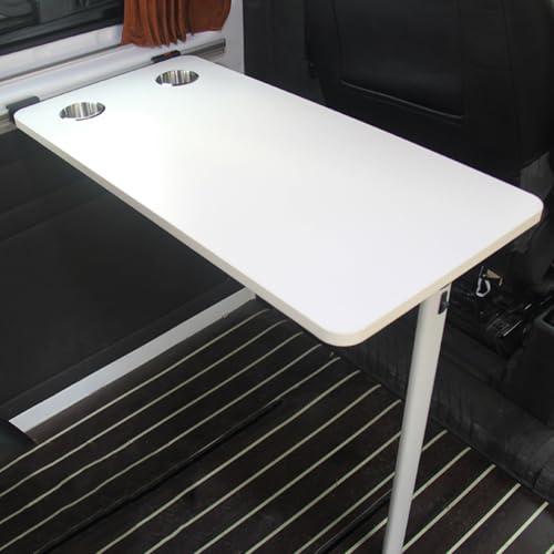 RV Folding Wall Table, Folding Camp Table with Reserve Sink Cup Detachable RV Table Folding Table for Small Space MPV Caravan Boat Yacht(White) - color: White