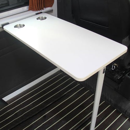 RV Folding Wall Table, Folding Camp Table with Reserve Sink Cup Detachable RV Table Folding Table for Small Space MPV Caravan Boat Yacht(White) - color: White