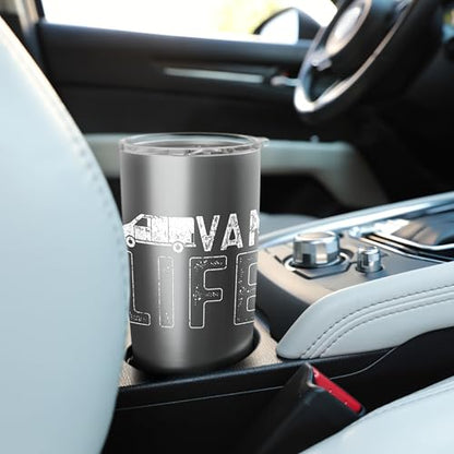 Vanning Vanlife Van Life Stainless Steel Insulated Tumbler - color: Brushed Steel