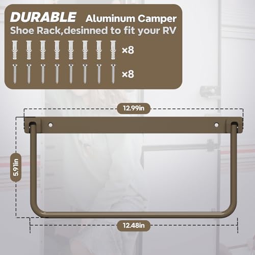 Foldable RV Shoe Rack 4 Pack,Aluminum Wall Mounted Shoes Rack,Camper Shoe Organizer, Efficient Holder and Storage Rack for Various Shoes, Door Shoe Hangers,Travel Storage Rack