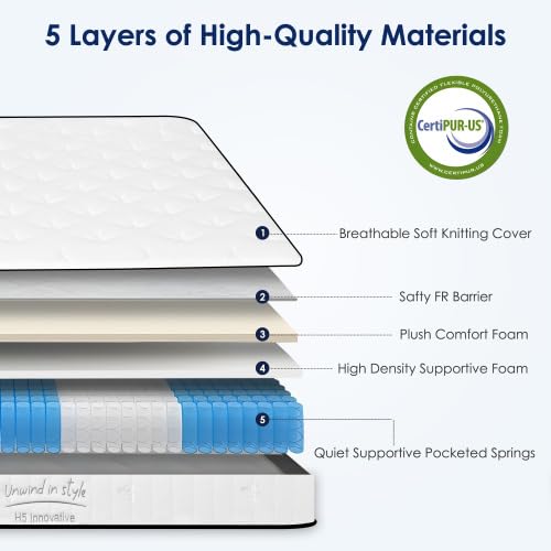 10 Inch King Mattress, King Size Mattress in a Box, Modern New Memory Foam Hybrid Mattresses, Pillow Top Bed Matress with Breathable Comfortable for Sleep, RV Medium Firm for Lumbar - size: King