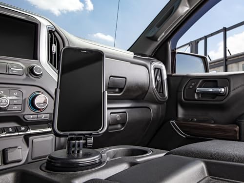 WeatherTech CupFone with Solid Billet Aluminum Knobs - Rose Gold, Adjustable Phone Holder for Smartphones, 360 Rotatable Base, Easy Charging Access - color: Rose Gold Billet Knobs, size: Regular