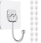 Adhesive Wall Hook, Set Heavy-Duty Thickened self-Adhesive Hook，16Pcs，44lb max Loading，Transparent, Waterproof, Bathroom, Outdoor, Kitchen, Doors, Practical Tools. - size: 2.8″*2.8″ 44lb max