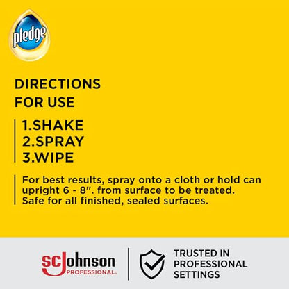 Pledge Enhancing Polish Spray, Wood Furniture & Stainless Steel Polish, Remove Dust and Fingerprints, Fast Shine and Protect, Prevent Scratches & Knicks - Lemon Scent, 9.7oz (Pack of 12)