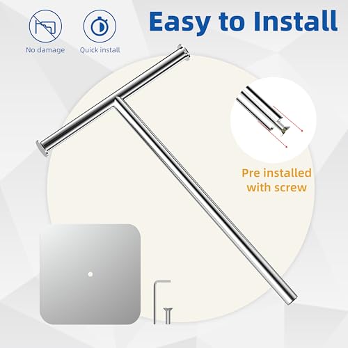 RUACQ Hand Towel Stand, 16" T-Shape Hand Towel Holder Stand for Bathroom, Kitchen and Countertop Towel Holder 304 Stainless Steel Hand Towel Rack with Weighted Base (Chrome) - color: Chrome, size: Tall - 16''