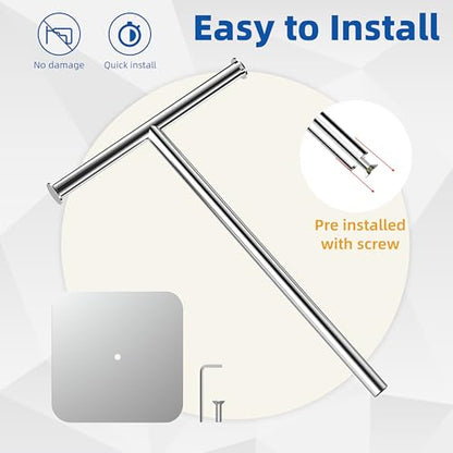 RUACQ Hand Towel Stand, 16" T-Shape Hand Towel Holder Stand for Bathroom, Kitchen and Countertop Towel Holder 304 Stainless Steel Hand Towel Rack with Weighted Base (Chrome) - color: Chrome, size: Tall - 16''