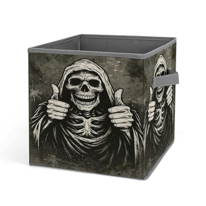 Skull Thumbs Up Foldable Storage Box with Handle Organizer Containers for Home Office Clothes Office Supplies - color: style-4-1