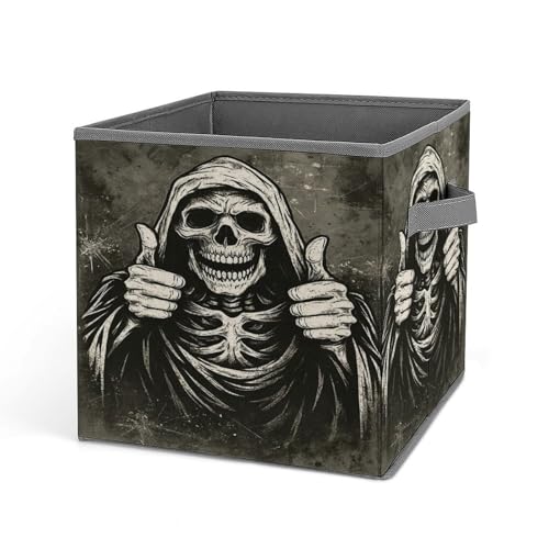 Skull Thumbs Up Foldable Storage Box with Handle Organizer Containers for Home Office Clothes Office Supplies - color: style-4-1