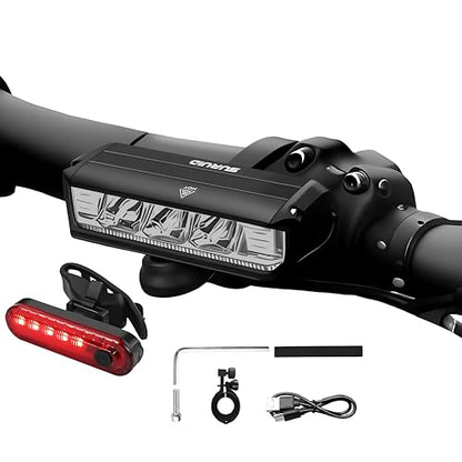 Suruid Super Bright LED Bike Light, USB Rechargeable Bicycle Headlight, Waterproof Bike Headlight, Waterproof Bike Headlight,Daytime Running Light,MTB Off-Road Cycling Commuting - style: 1000lumen+taillight
