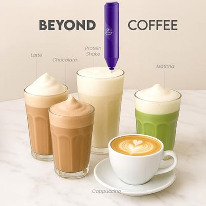 Zulay Kitchen Powerful Milk Frother Wand - Handheld Stainless Steel - Battery Operated Drink Mixer for Coffee, Lattes, Cappuccino, Matcha - Froth Mate Frother Gift - Blackberry Purple - color: Blackberry Purple, size: Classic Froth Mate