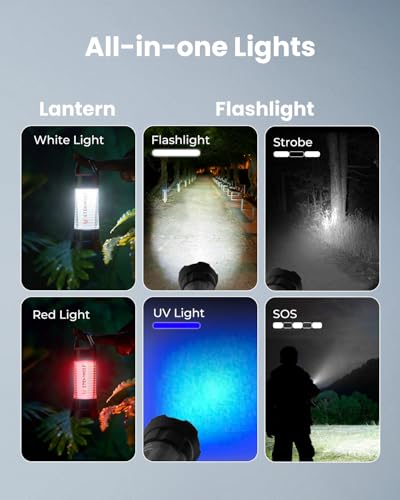 ETENWOLF Ultra Bright Camping Lantern, 1000LM LED Mini Flashlight Spotlight, 5000mAh Rechargeable Lantern with 6 Modes, Waterproof Portable Tent Light for Camping, Hiking, Power Outages & Emergencies