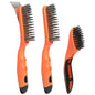 Wire Brush Cleaning Set 3Pc,Detail Brush 10-1/2" and 8",for Cleaning Welding Slag,Rust and Dust.Stainless Steel Brushes with Strong Handle & Metal Scraper,from VASTOOLS - style: WB-3