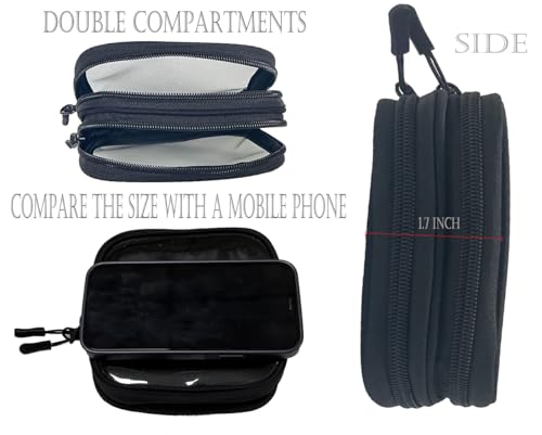 Small Clear Double Layer Pouch, Portable Makeup Bag, Mini Organizer for First Aid, Jewelry, Diaper Essentials, Snacks & Gifts(1)