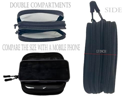Small Clear Double Layer Pouch, Portable Makeup Bag, Mini Organizer for First Aid, Jewelry, Diaper Essentials, Snacks & Gifts(1)