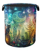 Gothic Black Cat Halloween Laundry Basket - Heavy Duty 60L Dirty Clothes Organizer, Water Resistant Foldable Hamper for Men Women - color: Gothic Black Cat Halloween
