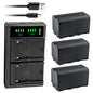 Kastar 3-Pack NP-F750 / NP-F770 Battery and LTD2 USB Charger Compatible with Lilliput A7S 7", A7S-B 7" Field LED Monitor, H7 7", H7S 7", Q7 Full HD Monitor, A11 10.1", A12 12.5" IPS 4K HDMI Monitor - size: 1 Charger + 3 Batteries