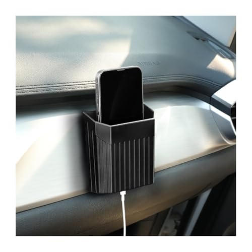 Car Air Vent Organizer, Self-Adhesive Vehicle Dashboard Storage Box Organizer with Hook for Coins Keys Sunglasses, Multi-Functional Auto Air Vent Cell Phone Holder, Universal Fit (Black) - color: Black