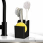 Spacewiser TidyNook Silicone Sink Caddy - Sponge Holder for Kitchen Sink, Dish Brush Holder, Fits Scrub Daddy Sponges, Scrub Mommy, and all Dish Sponges, Compact Kitchen Sinks Organizer Caddy, No Rust - color: Black