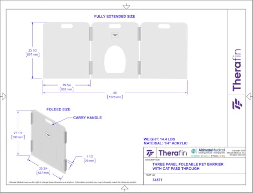 Pet Barrier (3-Panel (Cat Pass Through)) - size: 3-Panel (Cat Pass Through)