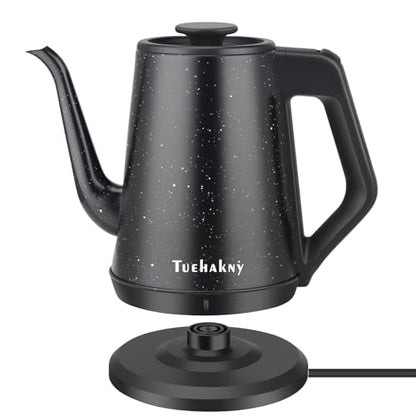 Gooseneck Electric Kettle, 1L Pour Over Coffee Kettle, 1000W Fast Boil Stainless Steel Water Boiler, for Tea Coffee, Office Dorm Kitchen, Auto Shut-Off, Black Star Design, BPA-Free - color: Classic Black