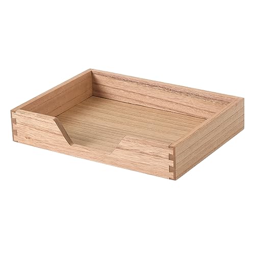 DDYURI Wood Letter-Size Tray for Office Desktop Organizer - Wooden Front-Load Documents Tray for Mail, Paper, File, Magazine, Pen,Notebook Storage Paper Holder Trays Light(DGTU-LT) - color: Light