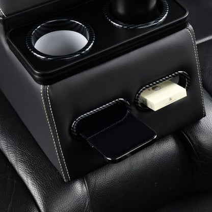 Coverado Car Center Console, Universal Rear Bench Seat Consoles, Truck Seat Organizer and Storage, Back Seat Car Organizer with Cup Holder, Central Armrest Box (Regular, Black) - color: Black, style: Regular