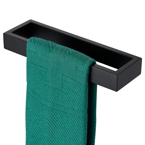 KOKOSIRI Towel Bar Matte Black Hand Towel Holder 12-Inch Kitchen Rack Stainless Steel for Bathroom Hardware Wall Mounted, 1 Pack B4008BK-L12 - color: Matte Black, size: 12-Inch