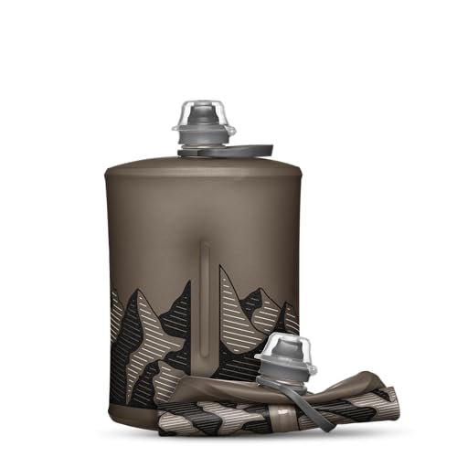 HydraPak Stow Collapsible Water Bottle – 350ml, 500ml, 1L – Ultralight, Leak-Proof, BPA-Free, Filter Compatible Travel & Hiking Flask - color: *NEW* Mammoth Grey, style: 32oz/1L